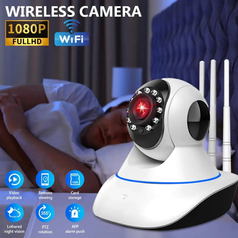 CÁMARA DE SEGURIDAD WIFI 360 GRADOS + SOPORTE